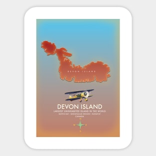 Devon Island Canada map. Sticker